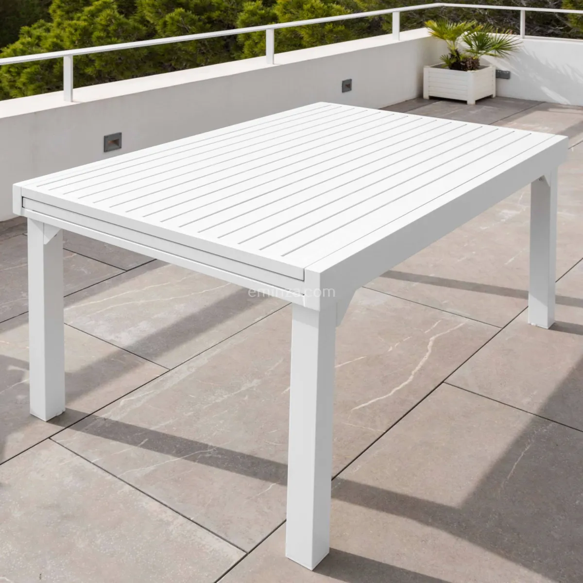 Table de jardin extensible 10 places Aluminium Murano (270 x 90 cm) - Blanche 3