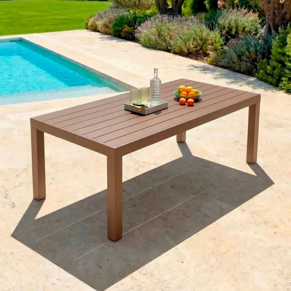Table de jardin rectangulaire aluminium 8 places (210 x 100 cm) Murano Bronze