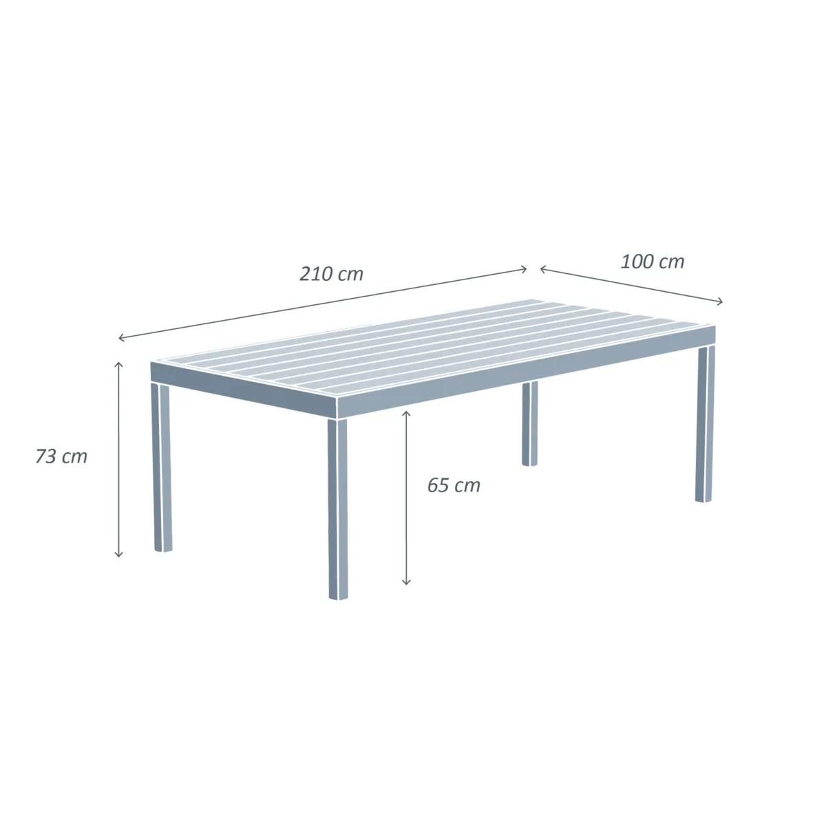 Mesa de jardÃƒÂ­n rectangular de aluminio para 8 personas (210 x 100 cm) Murano Verde