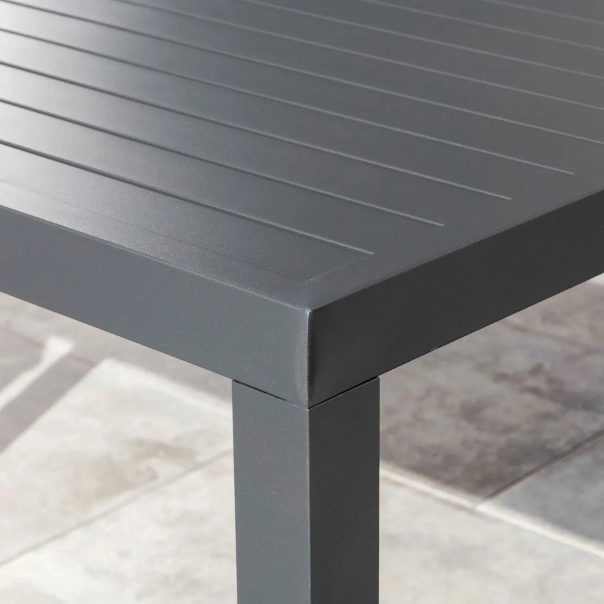 Table de jardin carrée aluminium 4 places (70 x 70 cm) Murano Gris anthracite