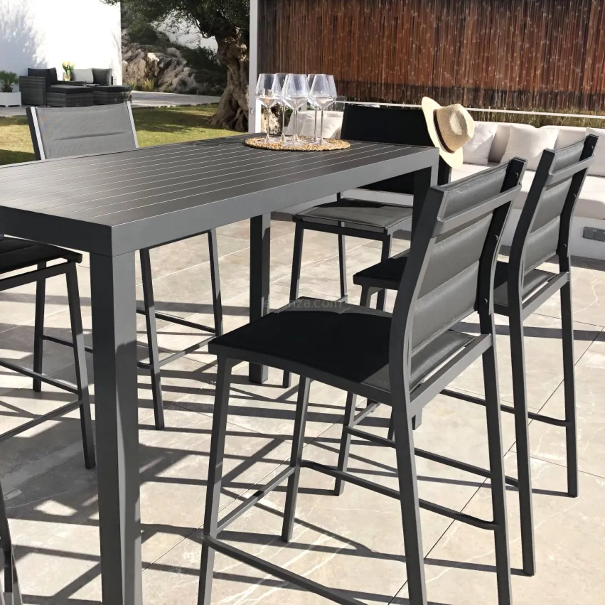 Table Haute 6 places Aluminium Murano - Gris anthracite 5