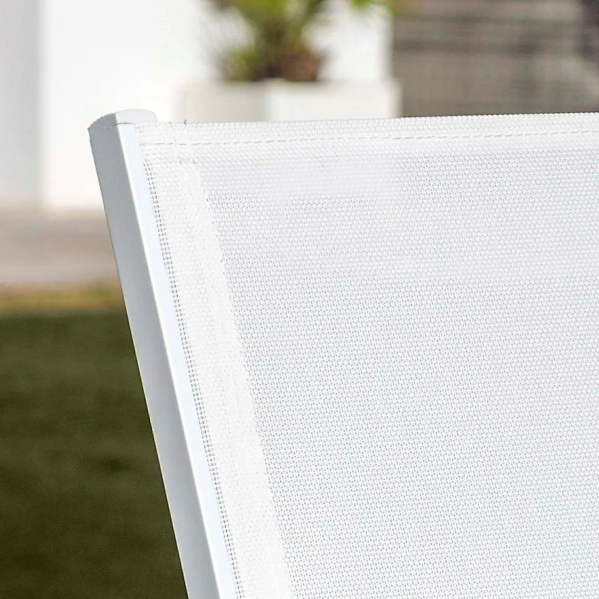 Sillón de jardín alto y apilable de aluminio Murano - Blanco 2