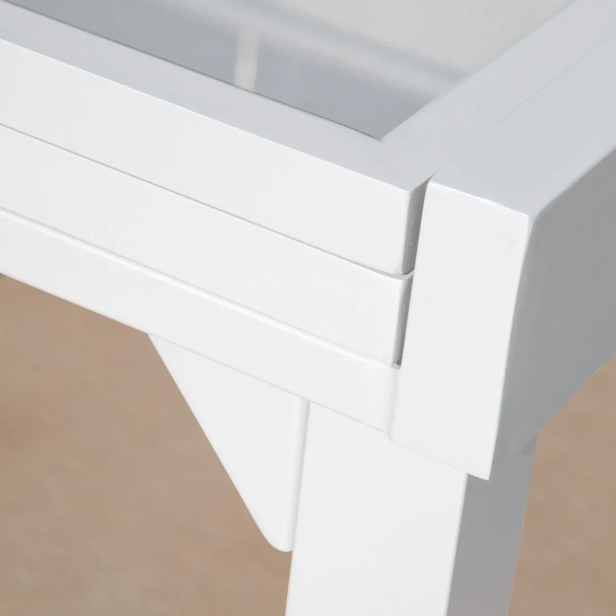 Table de jardin extensible 10 places en verre Murano (270 x 90 cm) - Blanche 4