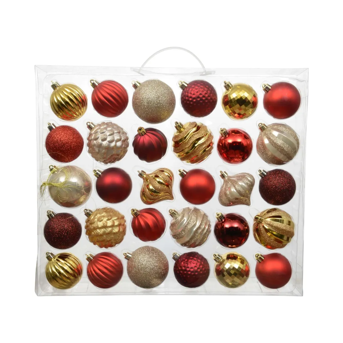 Kit di addobbi natalizi per albero di Natale (30 palline) Agéna Rosso e oro