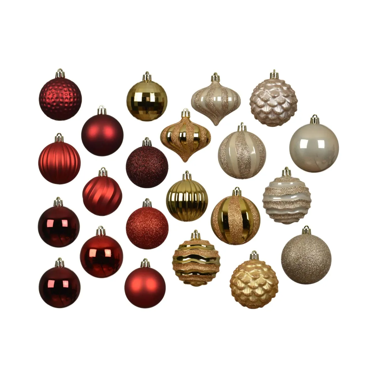 Kit di addobbi natalizi per albero di Natale (30 palline) Agéna Rosso e oro