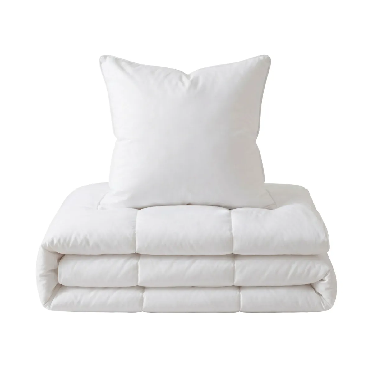 Set Piumone caldo antiacari (140 x 200 cm) + 1 Cuscino (60 x 60 cm) Comète Bianco 