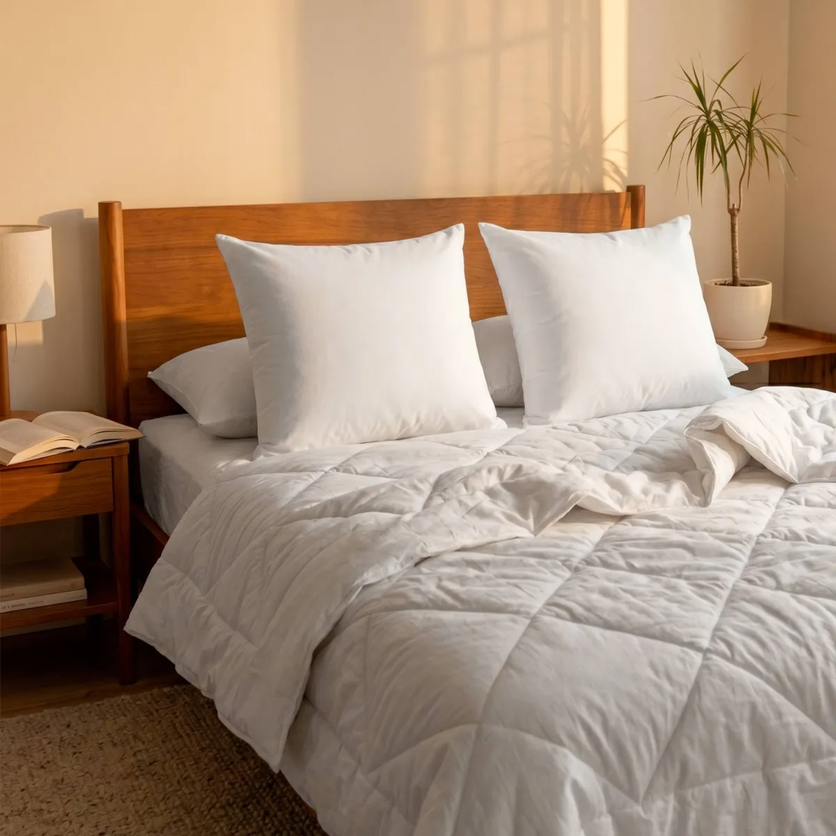 Lote de 2 almohadas cuadradas (60 cm) Volume Blanco 2