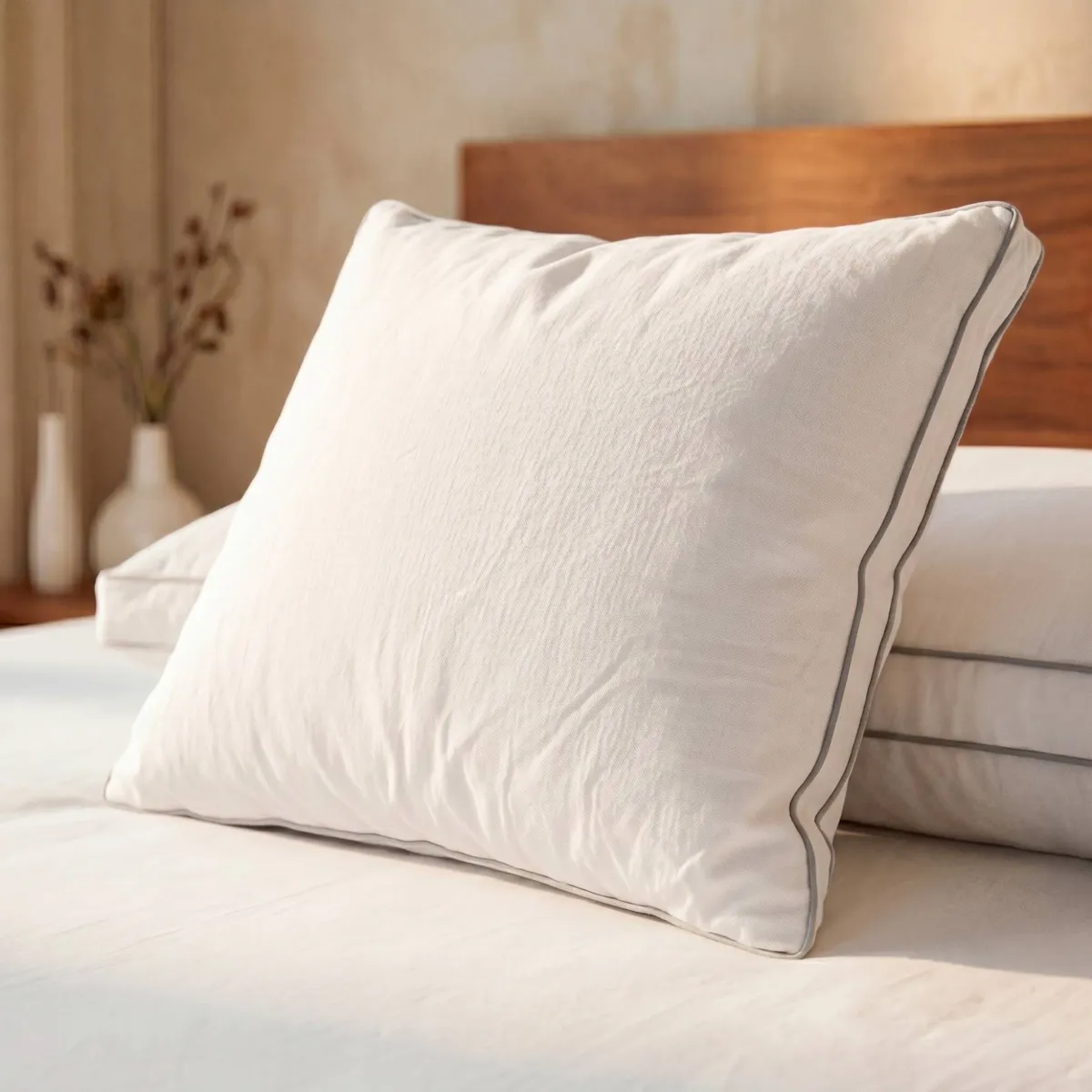 Hoofdkussen vierkant (65 cm) Sensation Duvet Wit 1