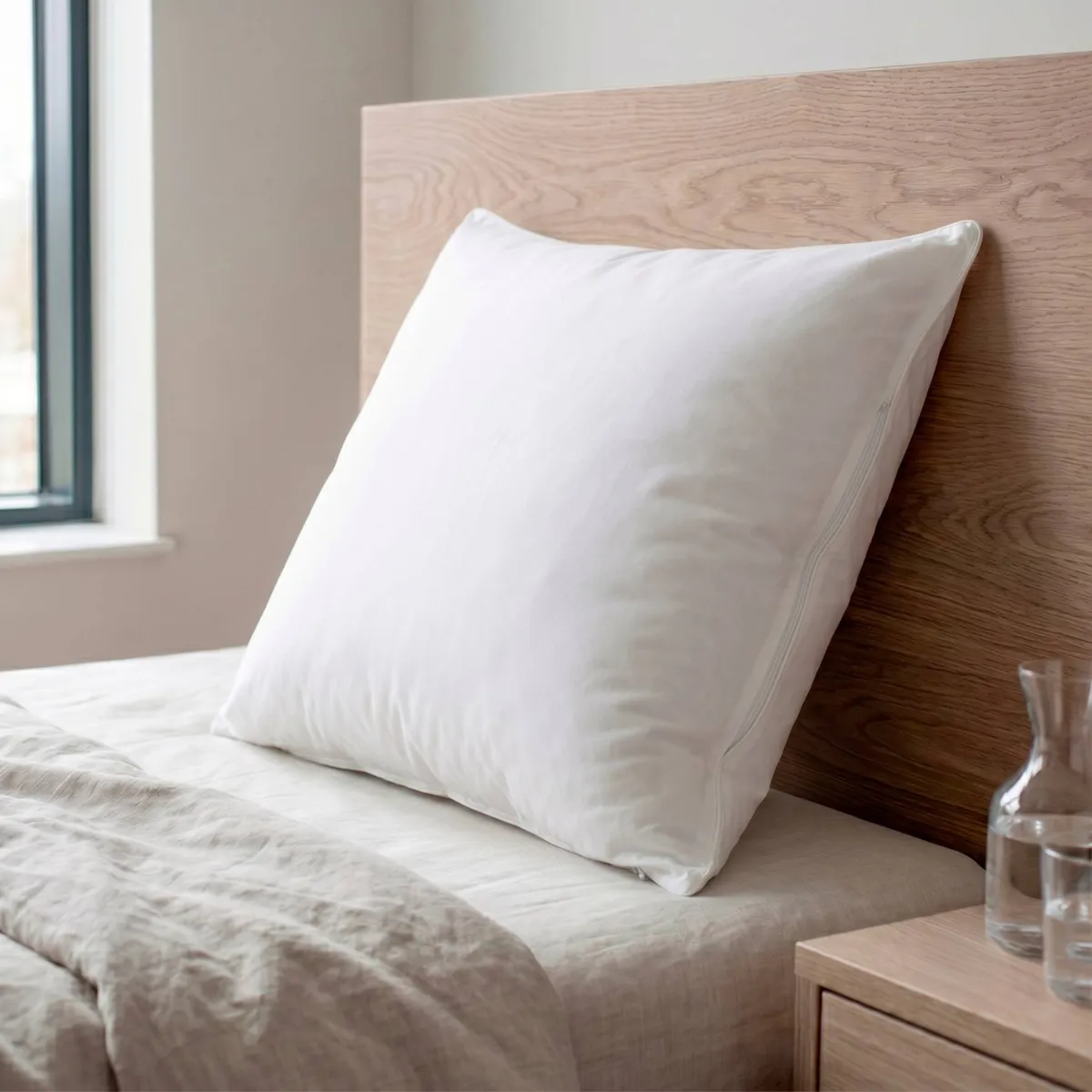 Almohada cuadrada (60 cm) memoria de forma Blanco 1