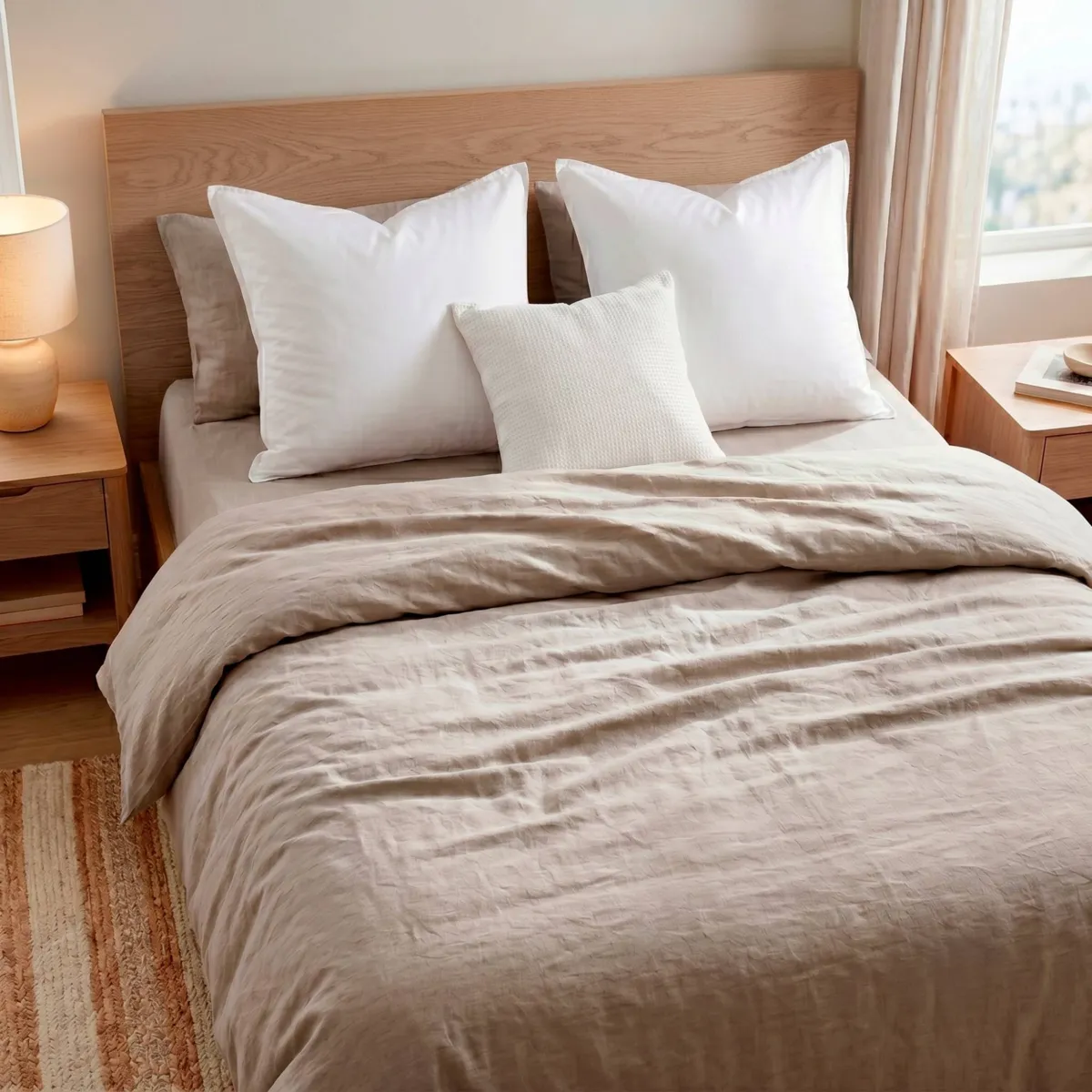 Vierkantig memory foam kussen (60 cm) Wit 3