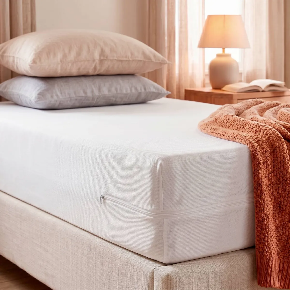 Funda para colchón Integral anti-chinches de cama (90 cm) Ombeline Blanco 2