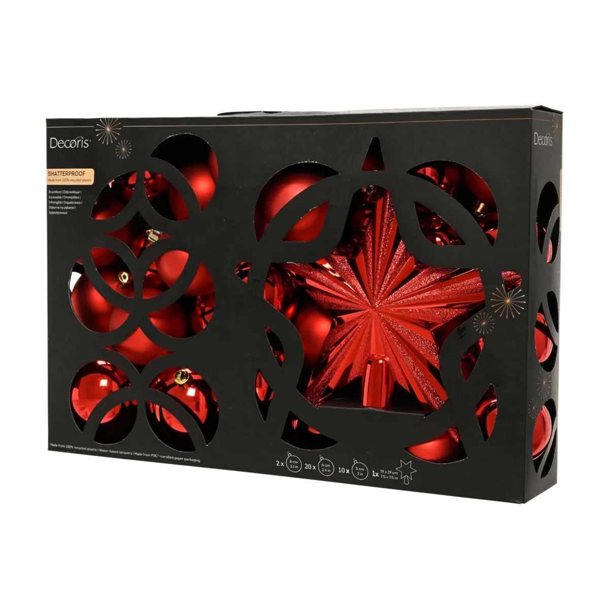 Kit di addobbi natalizi per albero di Natale (30 pezzi) Aravis Rosso