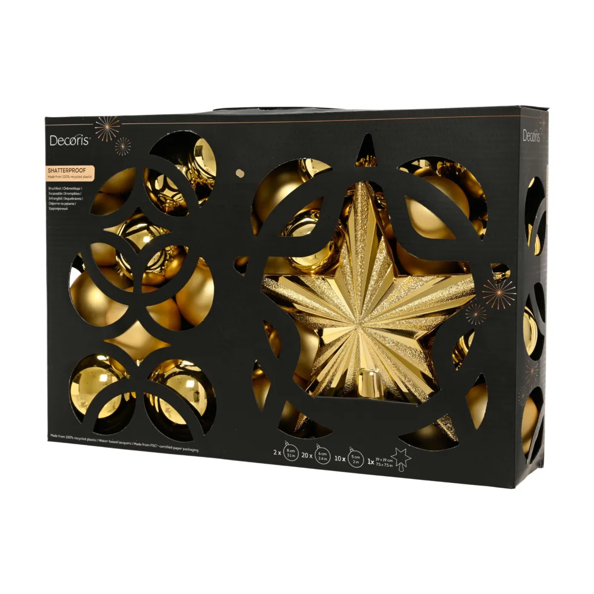 Kit di addobbi natalizi per albero (30 pezzi) Aravis Oro chiaro