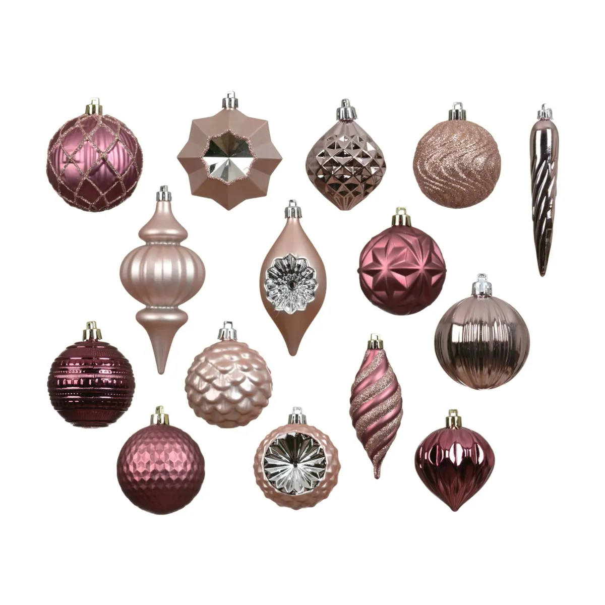 Kit di addobbi natalizi per albero (32 pezzi) Armonia Rosa
