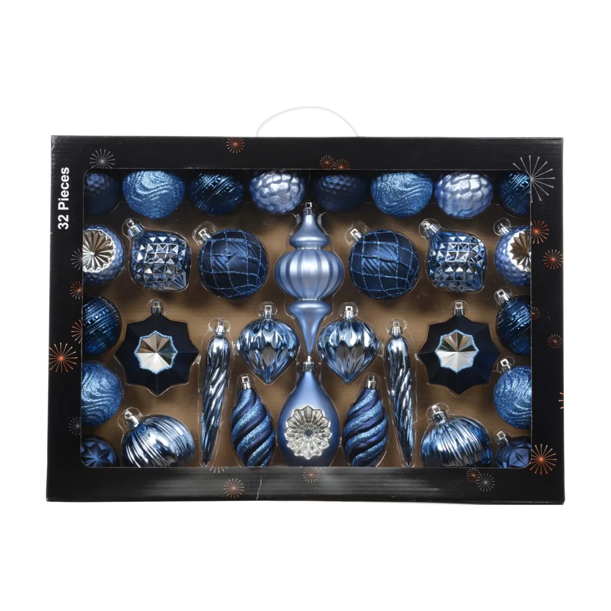 Kit di addobbi natalizi per albero (32 pezzi) Armonia Blu notte