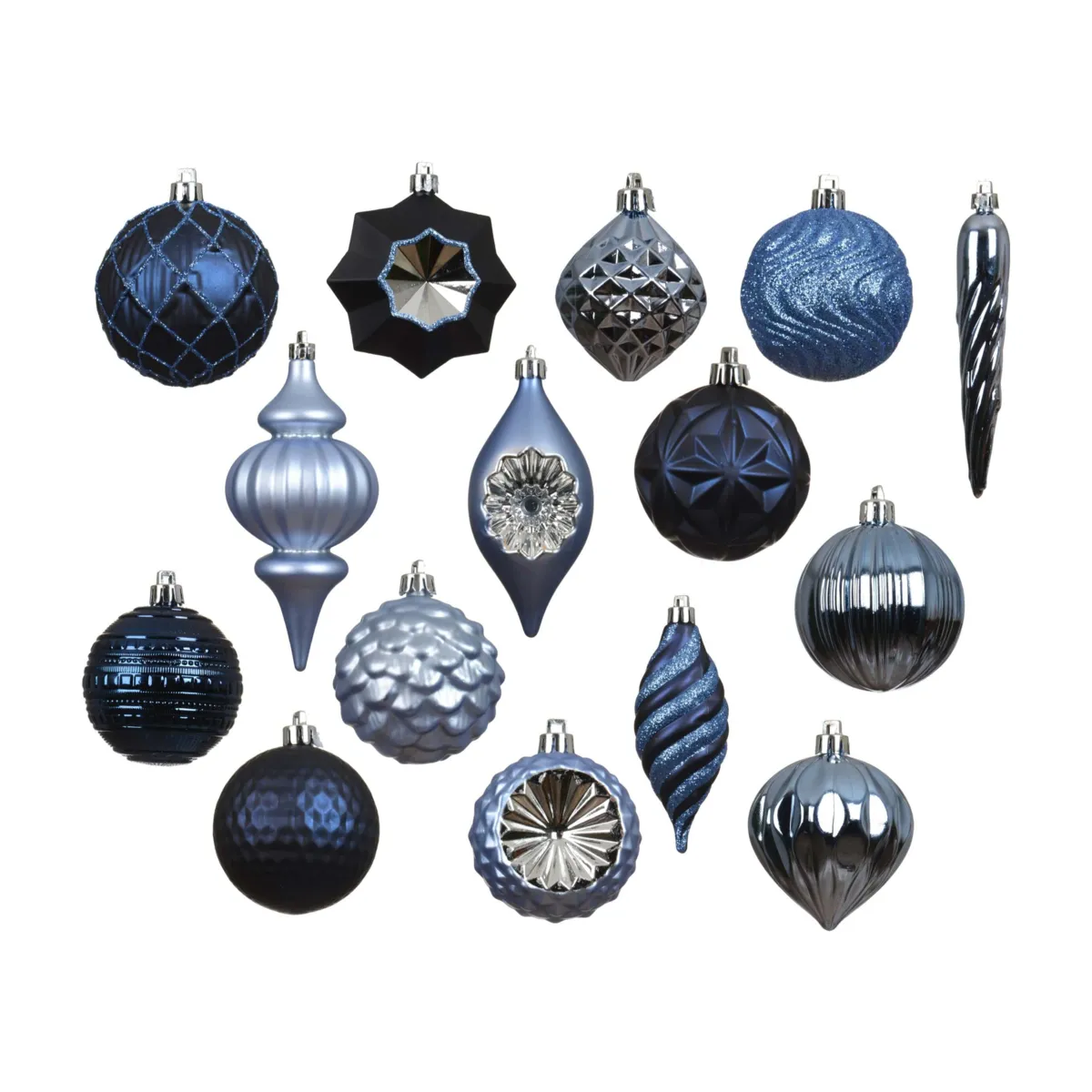 Kit di addobbi natalizi per albero (32 pezzi) Armonia Blu notte