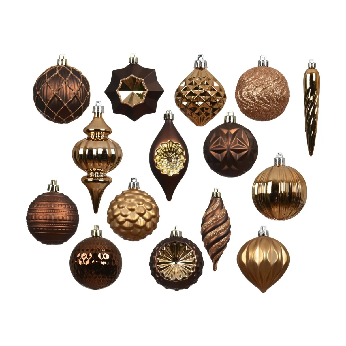 Kit di addobbi natalizi per albero (32 pezzi) Armonia Marrone caffè