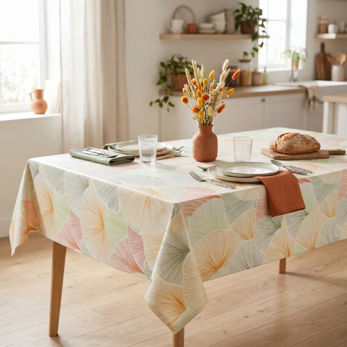 Nappe rectangulaire coton enduit (150 x 250 cm) Boston Multicolore