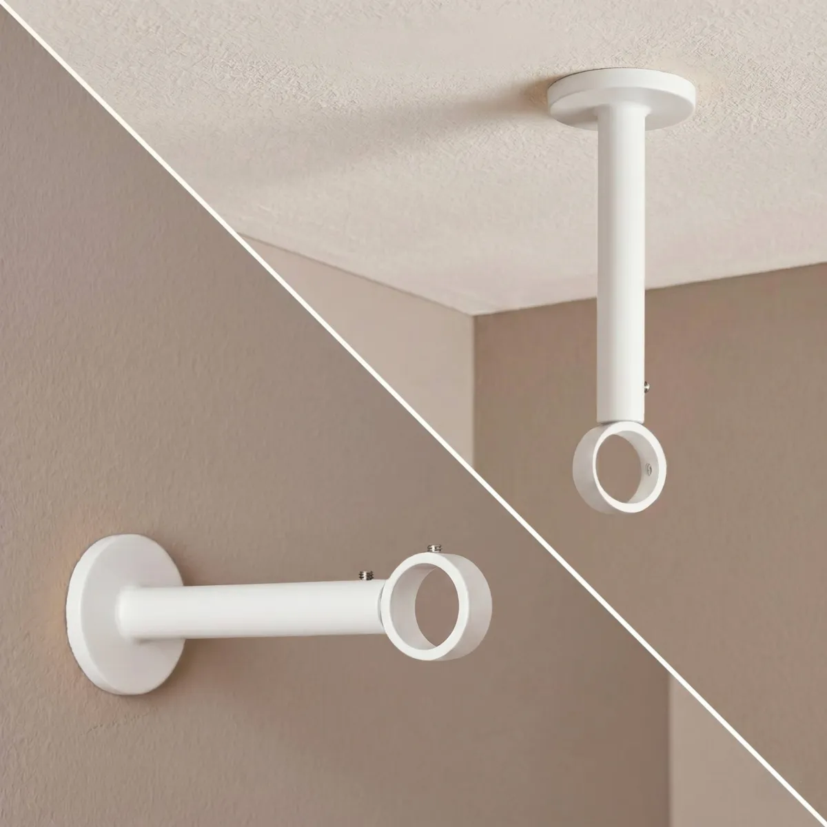 Ausziehbare Stangenhalterung (L115 - L155 / D28) Lino mattes Weiß