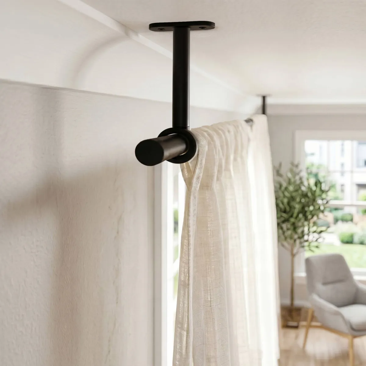 Set di 2 supporti regolabili (L90 - L150 / Ø20 mm) Nero opaco 1