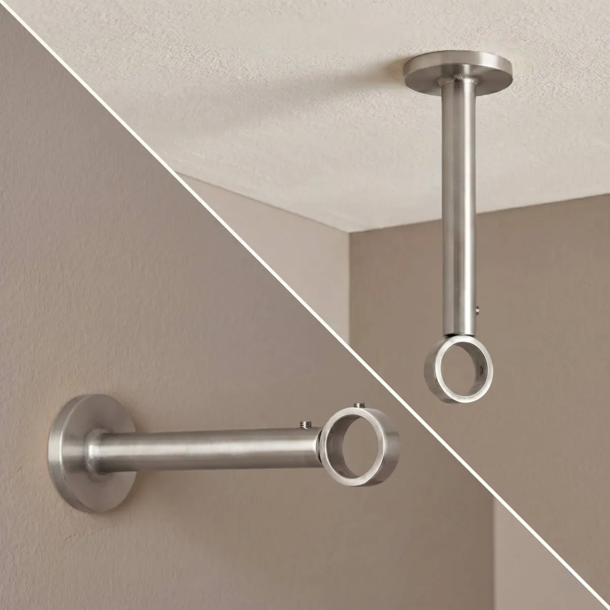 Supporto regolabile (L155/L195 cm - Ø28 mm) Argento opaco