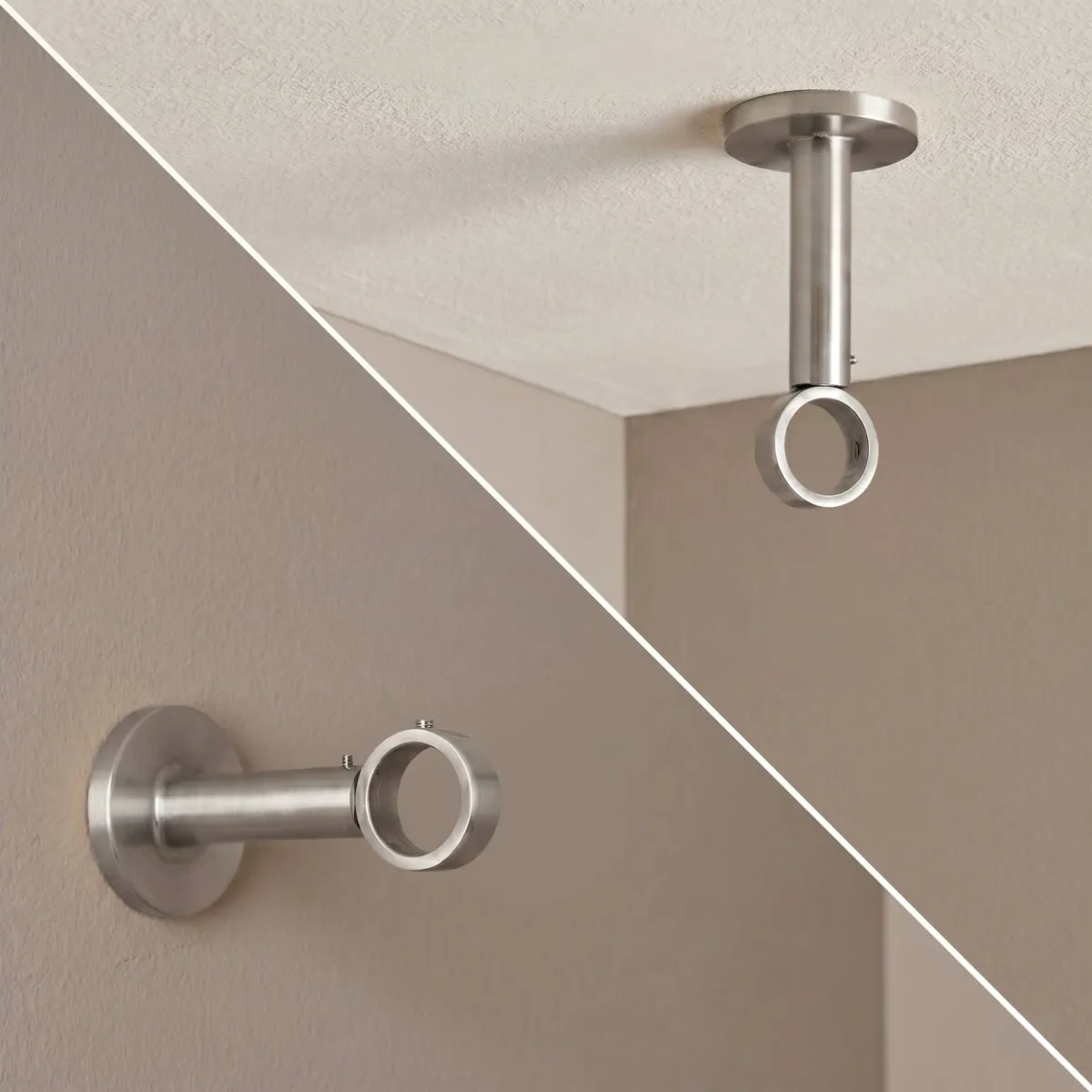 Supporto regolabile (L75/L85 - Ø28 mm) Argento opaco
