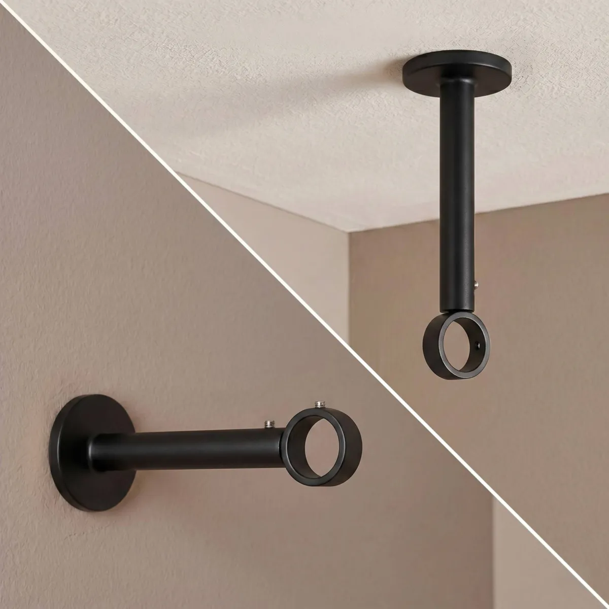 Ausziehbare Stangenhalterung (L115 - L155 / D28) Lino mattes Schwarz