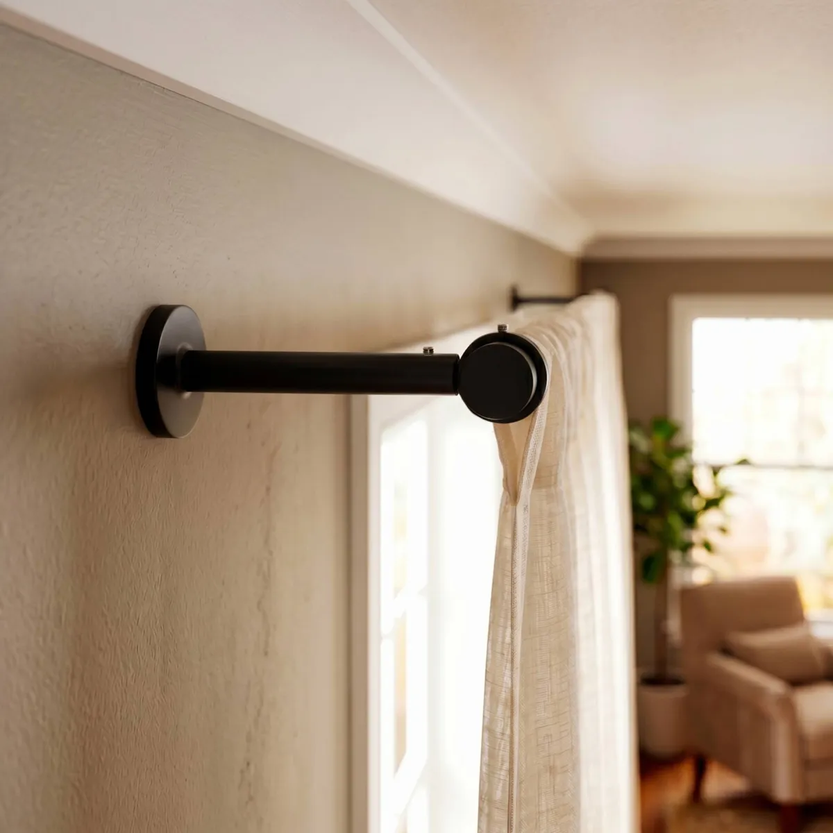 Support tringle extensible (L155 - L195 / D28) Lino Noir 1