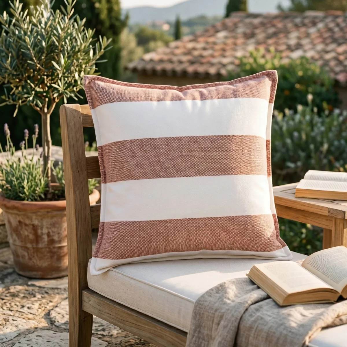 Copricuscino quadrato per esterno idrorepellente (45 x 45 cm) Noa Mattone
