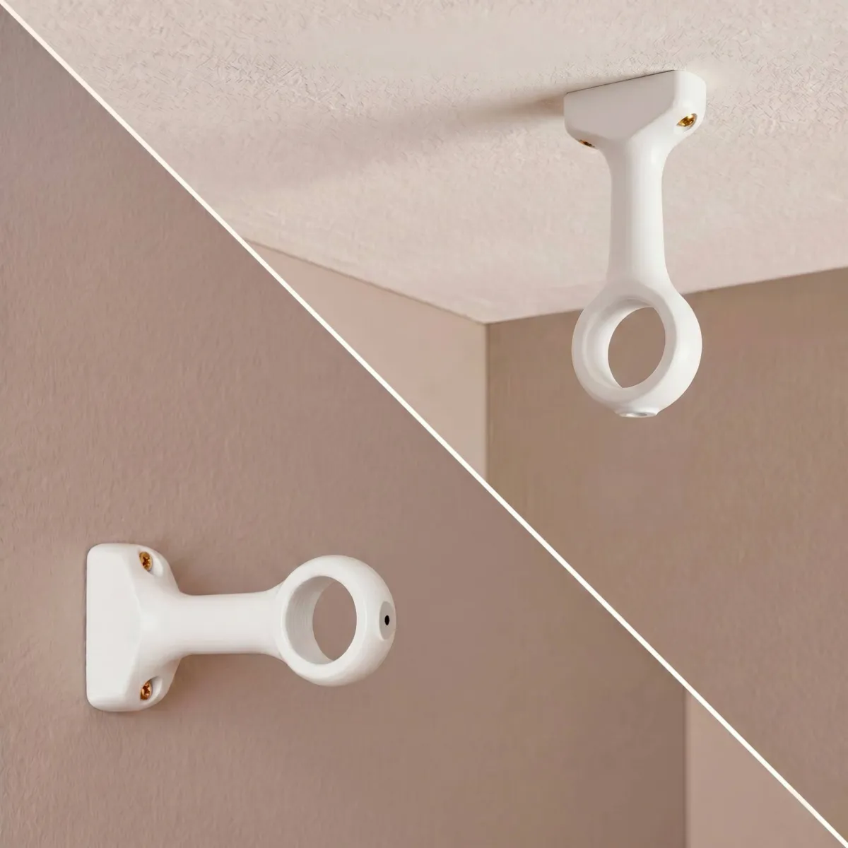 Set di 2 supporti legno (L110 / D28 mm) Nils Bianco
