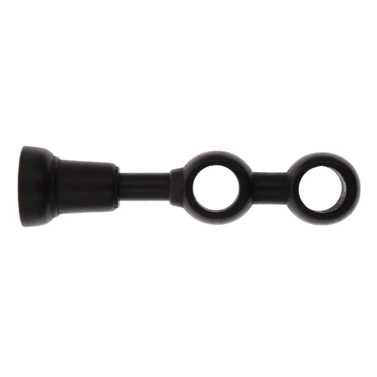 Supporto doppio fisso in legno per asta (L21,5 cm/ D28) Nils Nero opaco