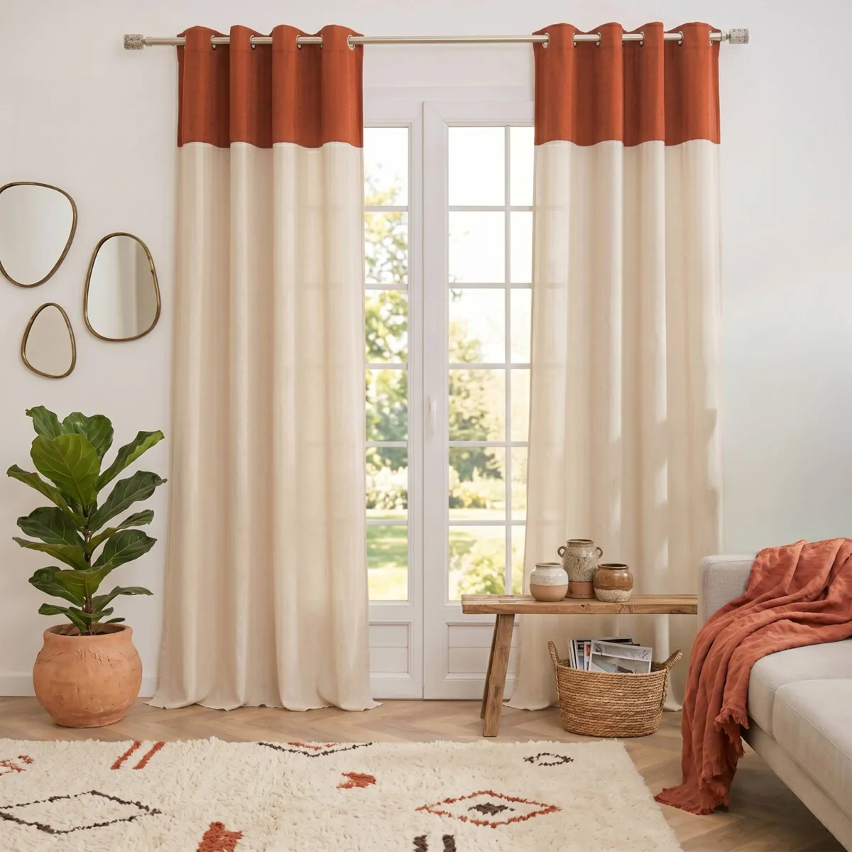 Tenda a pannelli (140 x 240 cm) Ava Terracotta