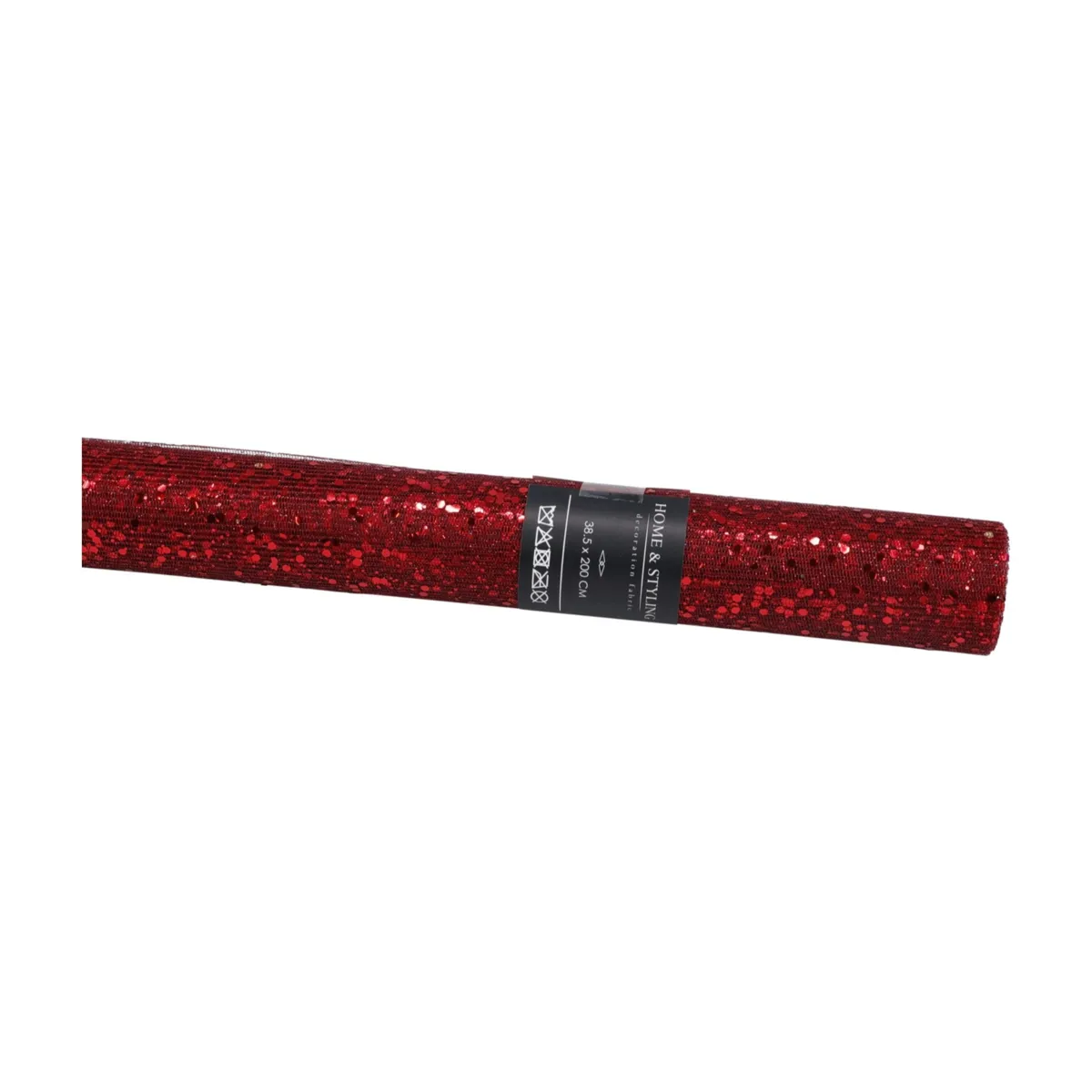 Runner da tavolo addobbi natalizi (200 x 38 cm) Glitterato festivo Bordeaux