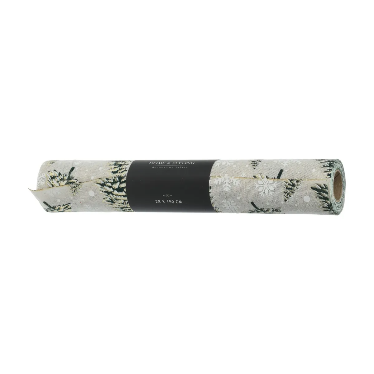 Runner da tavolo Natale in cotone (200 x 28 cm) Alberi di Natale Beige, verde e dorato