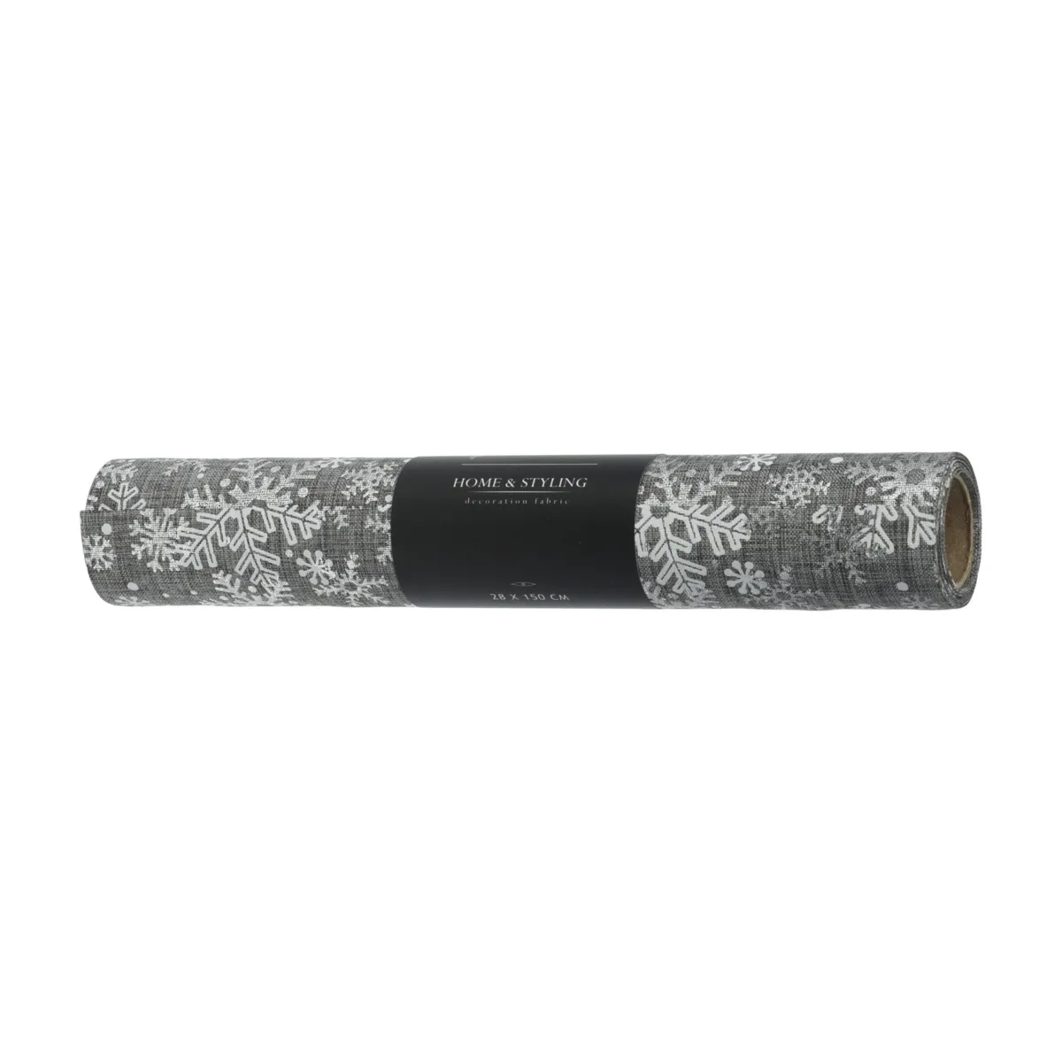 Runner da tavolo Natale (250 x 28 cm) Fiocchi di neve Tortora e argento