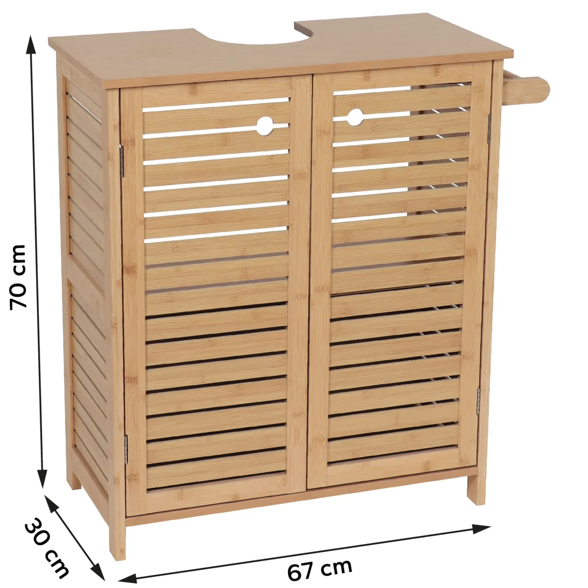 Mobile sottolavabo con portasciugamani (67 x H70 cm) Trinidad Naturale