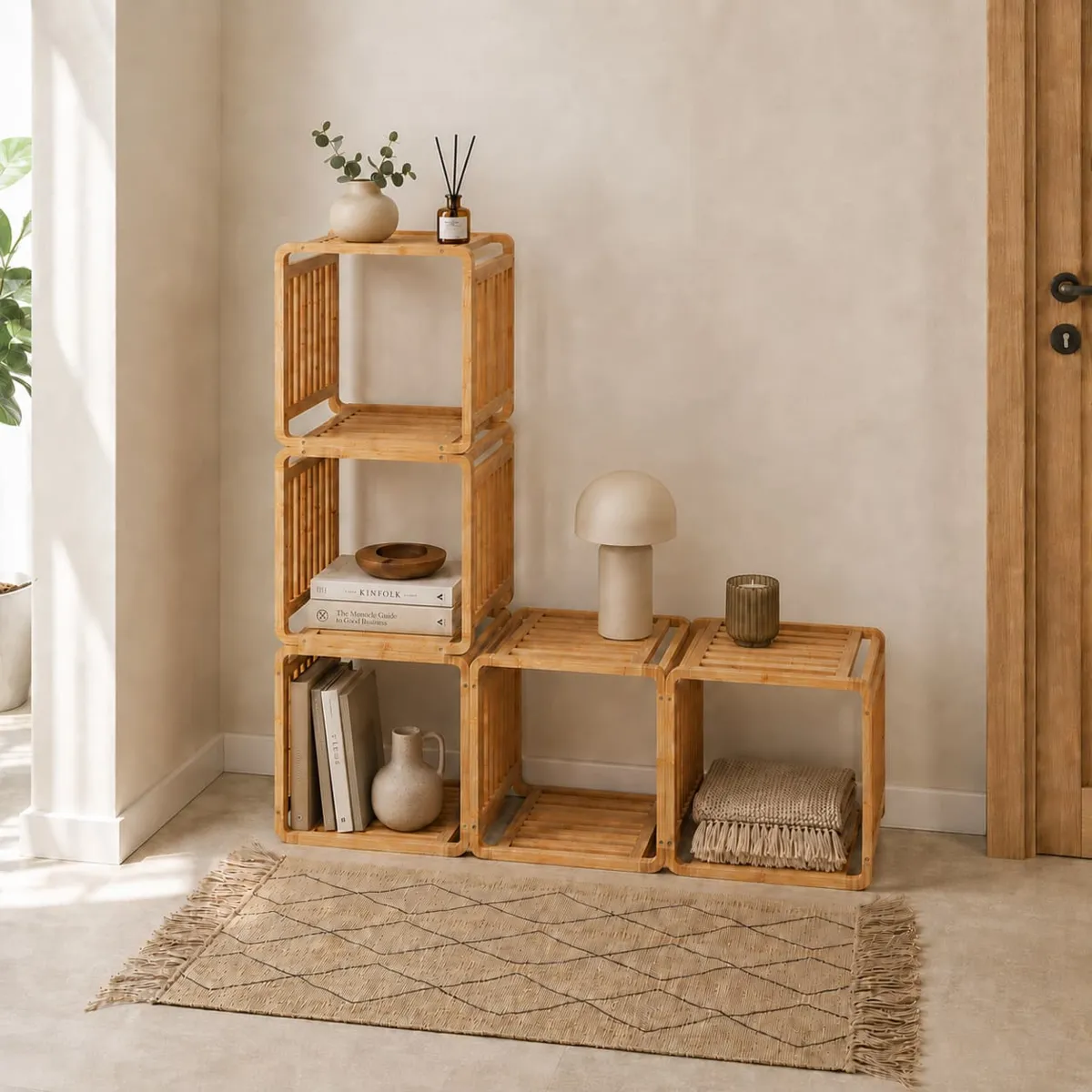 Mobile contenitore impilabile (33 x H33 cm) Smart Kube Naturale