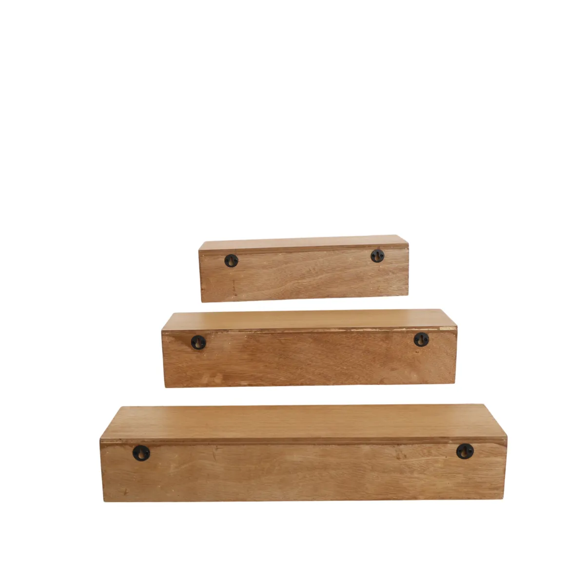 Étagère murale set de 3 en bois (H12.7 cm) Jaipur Bois foncé
