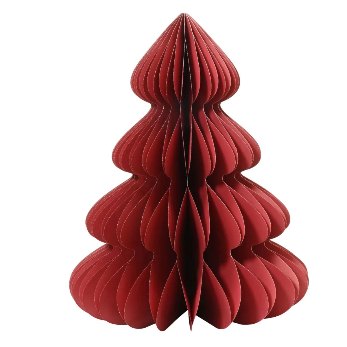 Albero di Natale in carta da tavolo (H60 cm) Chiusura Magnetica Rosso