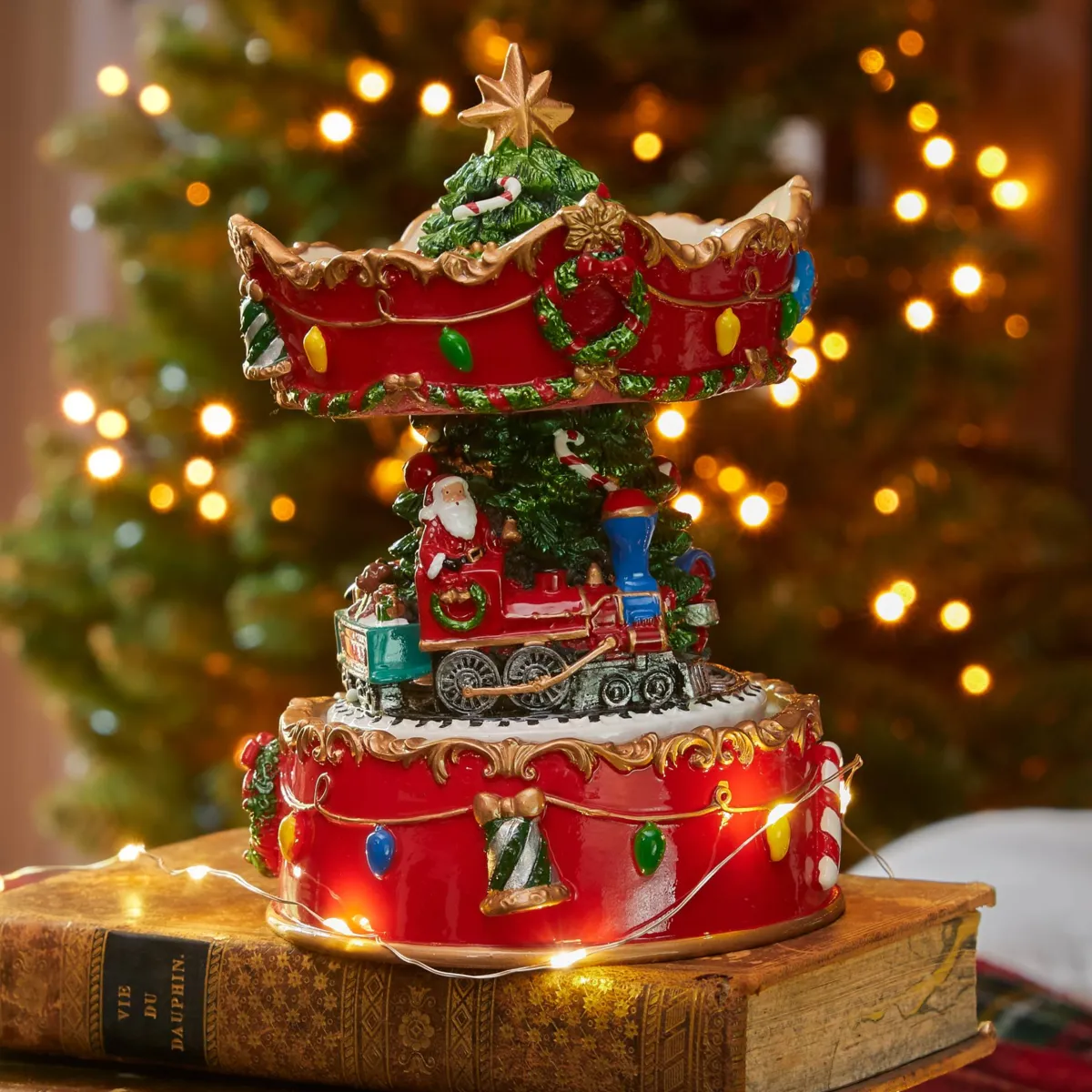 Carillon animato (H16 cm) Trenino di Natale