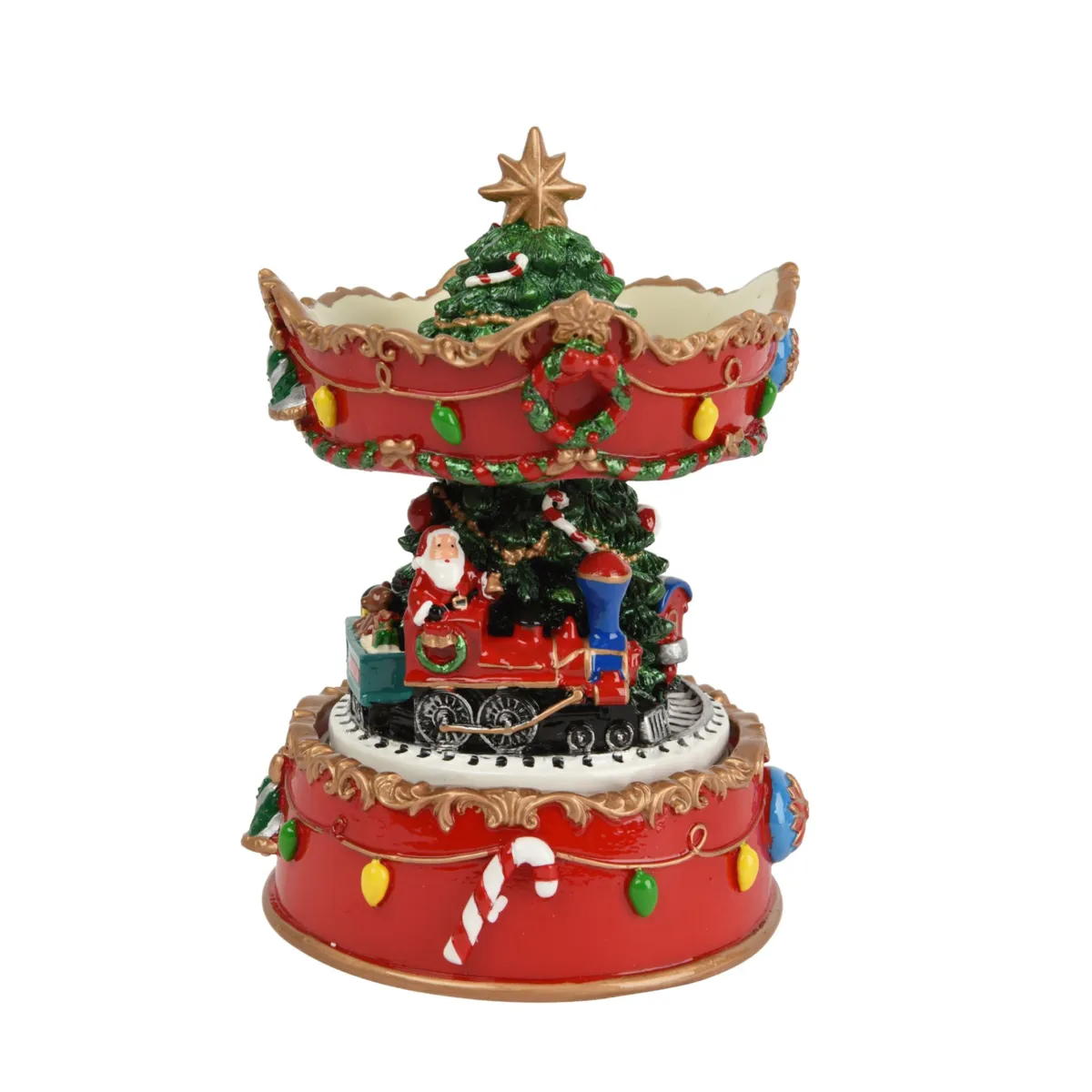 Carillon animato (H16 cm) Trenino di Natale