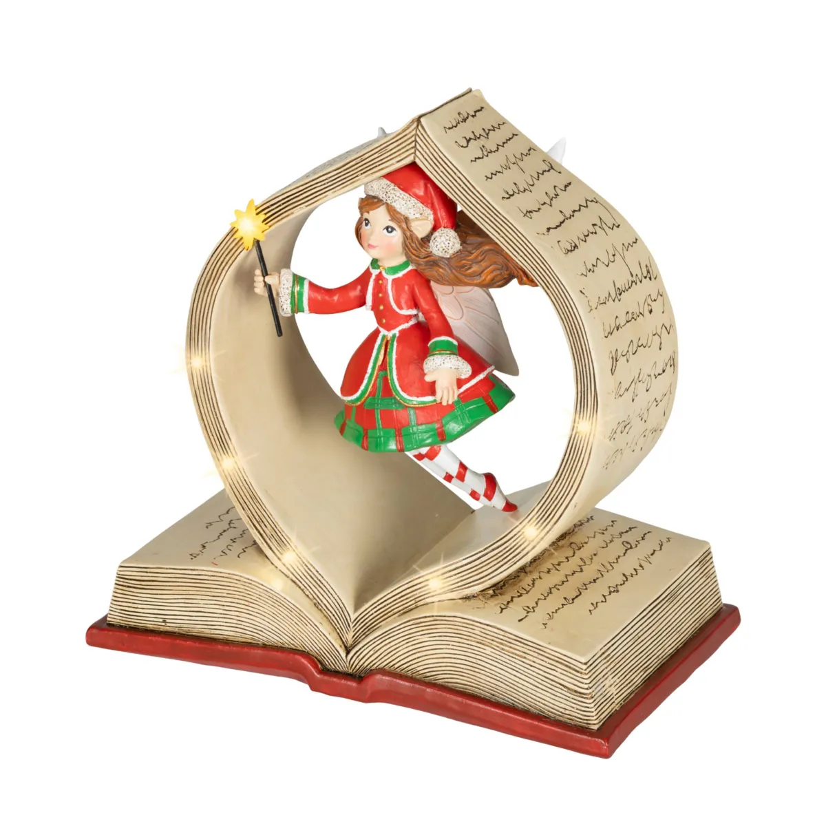 Libro decorativo luminoso a pile 9 LED (H22 cm) Racconto Fiabesco Bianco caldo