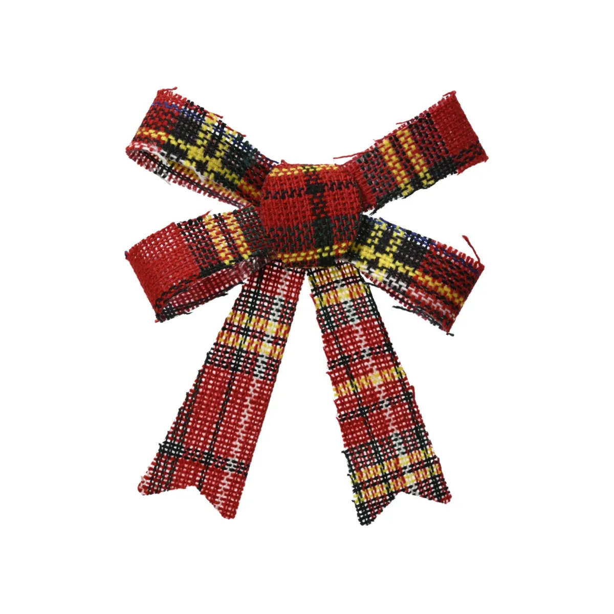 Set di 3 Fiocchi di Natale (H10 cm) Tartan Rosso