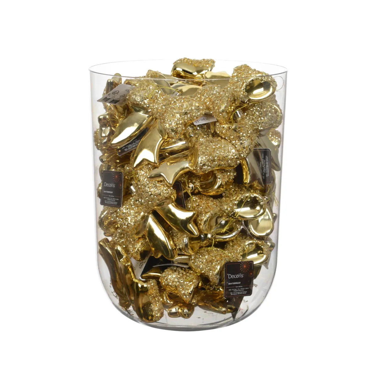 Sospensione natalizia (H7 cm) Fiocco glitterato Oro chiaro