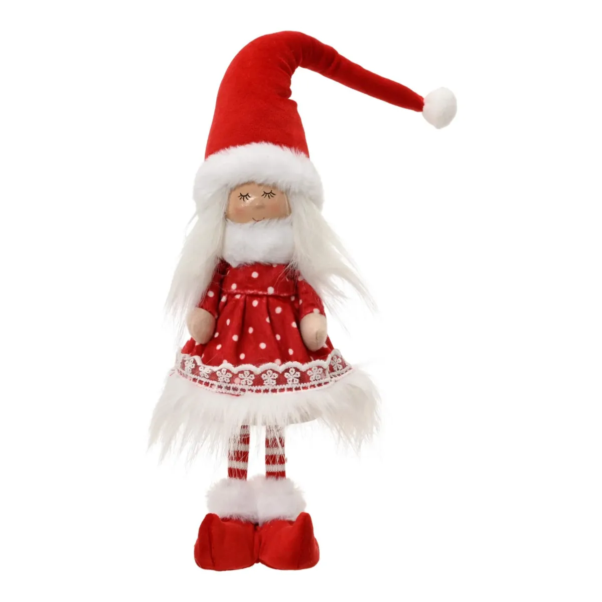 Bambola di Natale in piedi (H51 cm) Marthe in Rosso e bianco