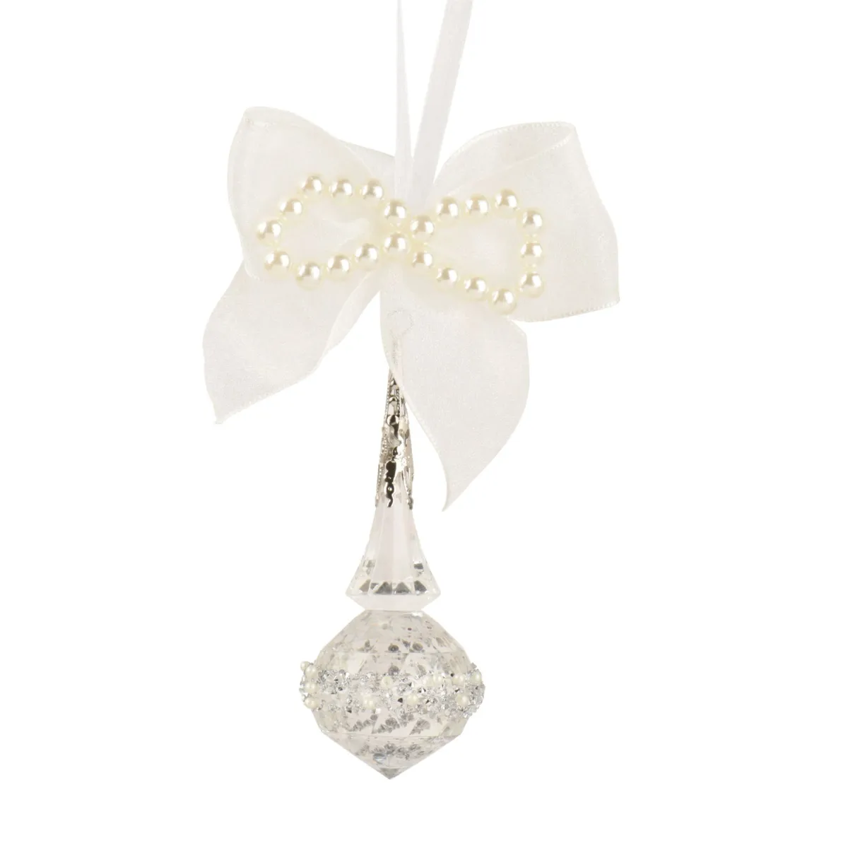 Addobbi natalizi (H12 cm) Pampille Cristallo Argento