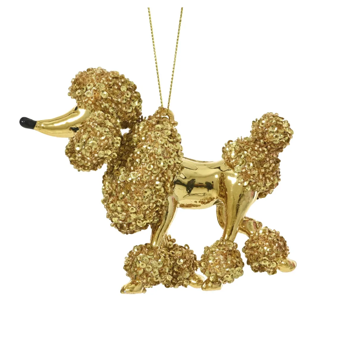 Addobbi natalizi (H10 cm) Barboncino chic Oro lucido