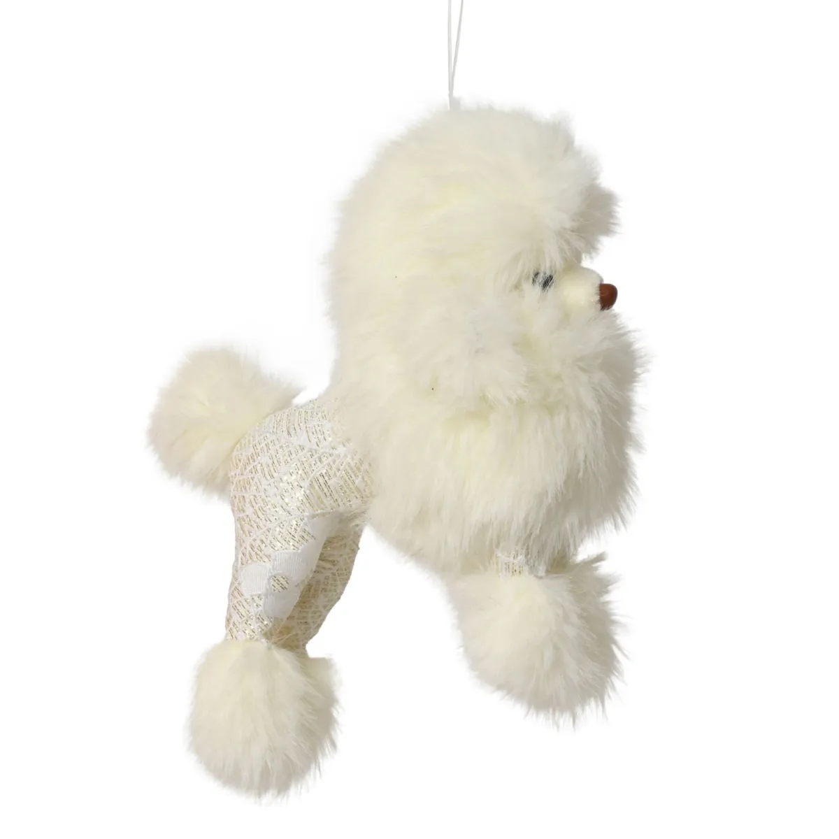 Sospensione natalizia (H15 cm) Barboncino pelliccia Bianco