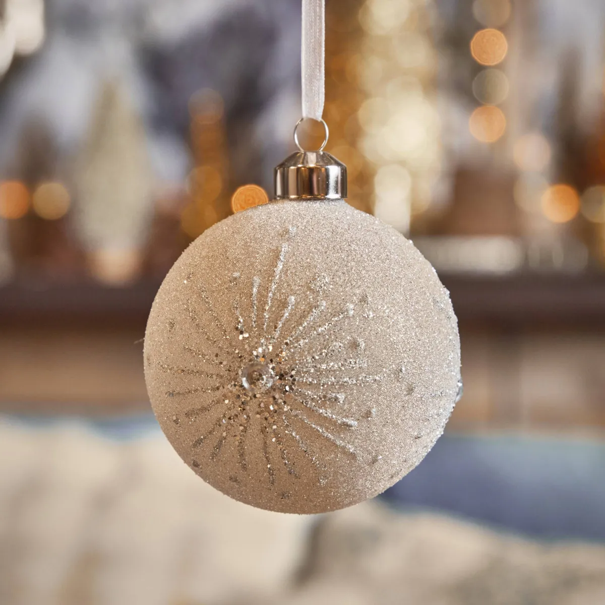 Pallina di natale in vetro (D80 mm) Gioielli di ghiaccio Perla scura
