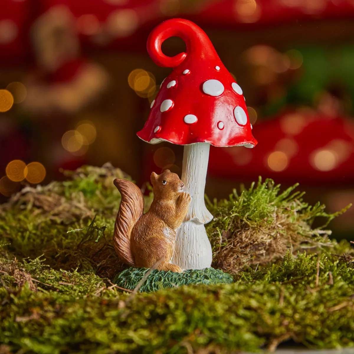 Fungo decorativo (H14,6 cm) Claude lo scoiattolo Rosso